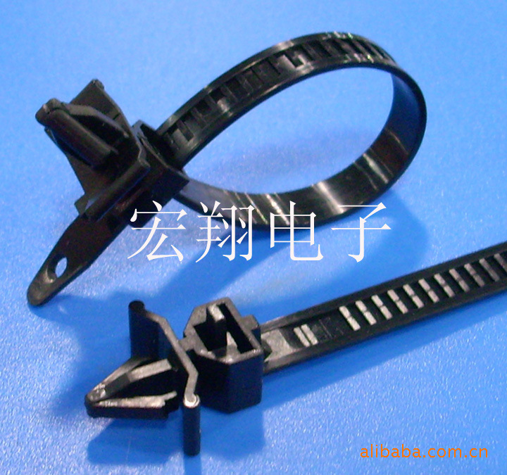 C01黑色飞机头尼龙扎带、插销式电源线束线带