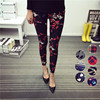 On*Spring new pattern Large Elastic force colour lattice Graffiti personality Leggings wholesale