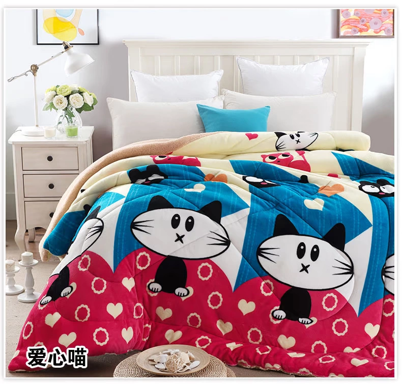 Hi Dolly chăn là mùa đông lõi là sợi len chăn ấm comforter mùa thu và mùa đông dày gấp đôi - Quilts chăn đũi trần bông	