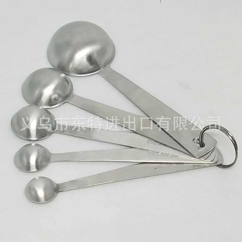 Factory direct sales of stainless steel measuring spoons with rulers, 6-piece set, measuring spoon set, thickened and brushed seasoning spoons detail image 6