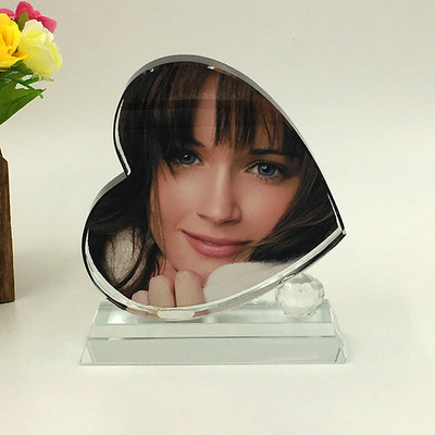 水晶白胚耗材批发心形水晶照片定制创意礼品婚纱影楼后期