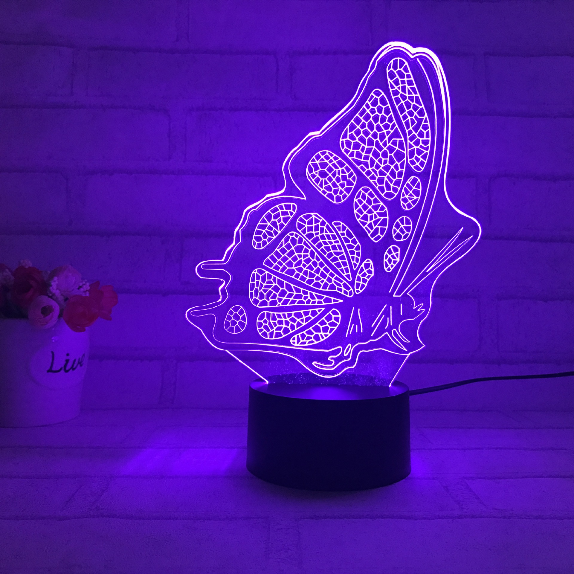 Download Supply Touch Switch Butterfly 3d Light Colorful Acrylic Light Energy Saving Gradient Lamp Small Night Light