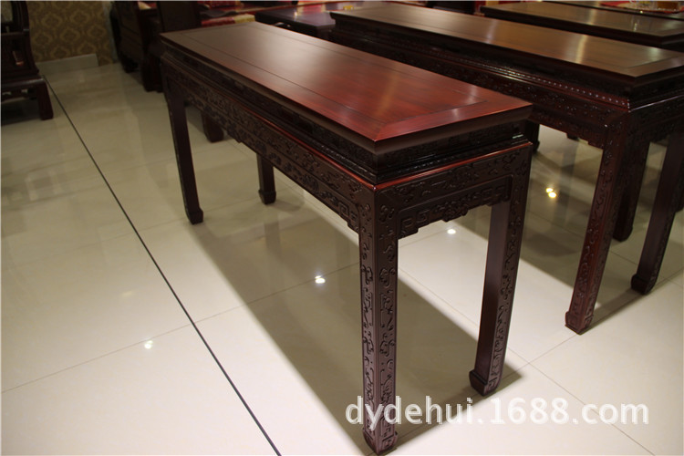1米1.6米非洲酸枝木平头案 精雕花红木条案 供桌加厚书画桌|ms