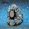 Retro ring, resin, jewelry, accessory, European style, flowered, silver 925 sample, wholesale