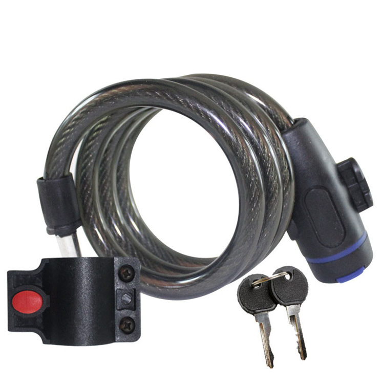 厂家直销 通用彩色锁 自行车锁 单车防盗锁 钢缆锁钥匙锁升级版|ru