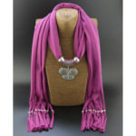 Подвеска, модный шарф, металлическое ожерелье с кисточками, аксессуар, европейский стиль, из полиэстера