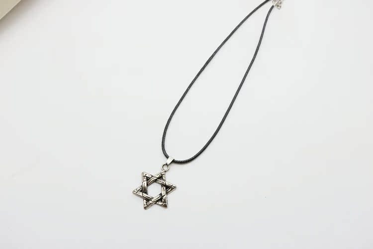 批发采购项链-张杰同款六芒星项链 个性男式合