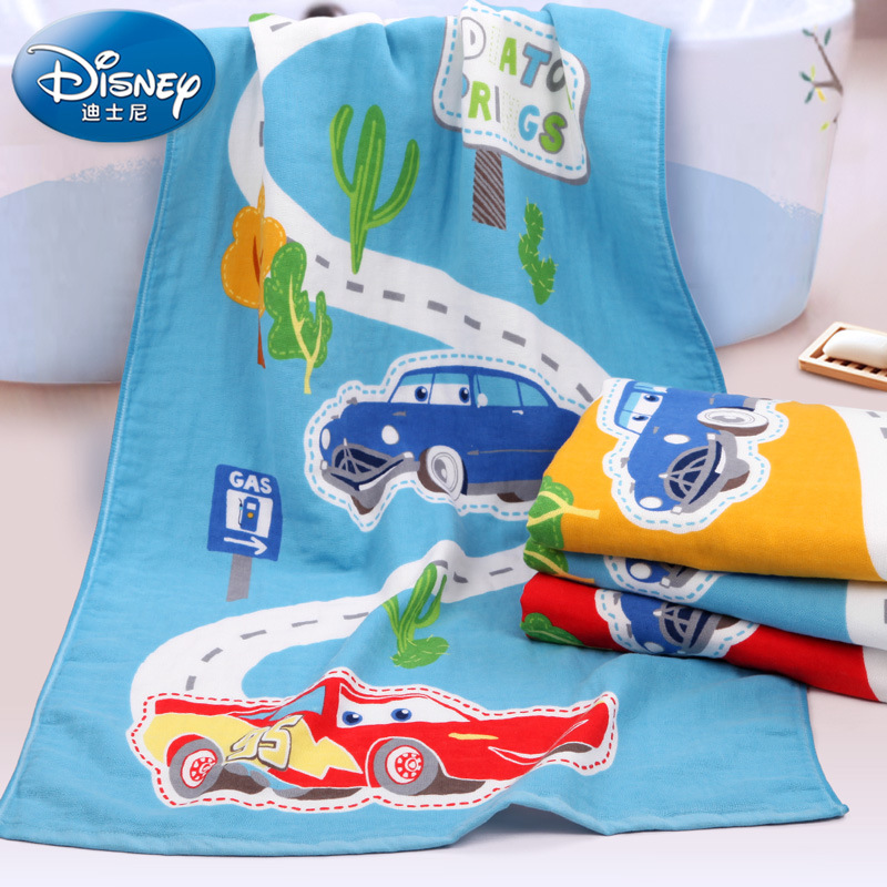 迪士尼正品批发 纯棉儿童浴巾 卡通Disney赛车总动员纱布浴巾