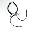 Short retro fashionable necklace with bow, accessory, wholesale