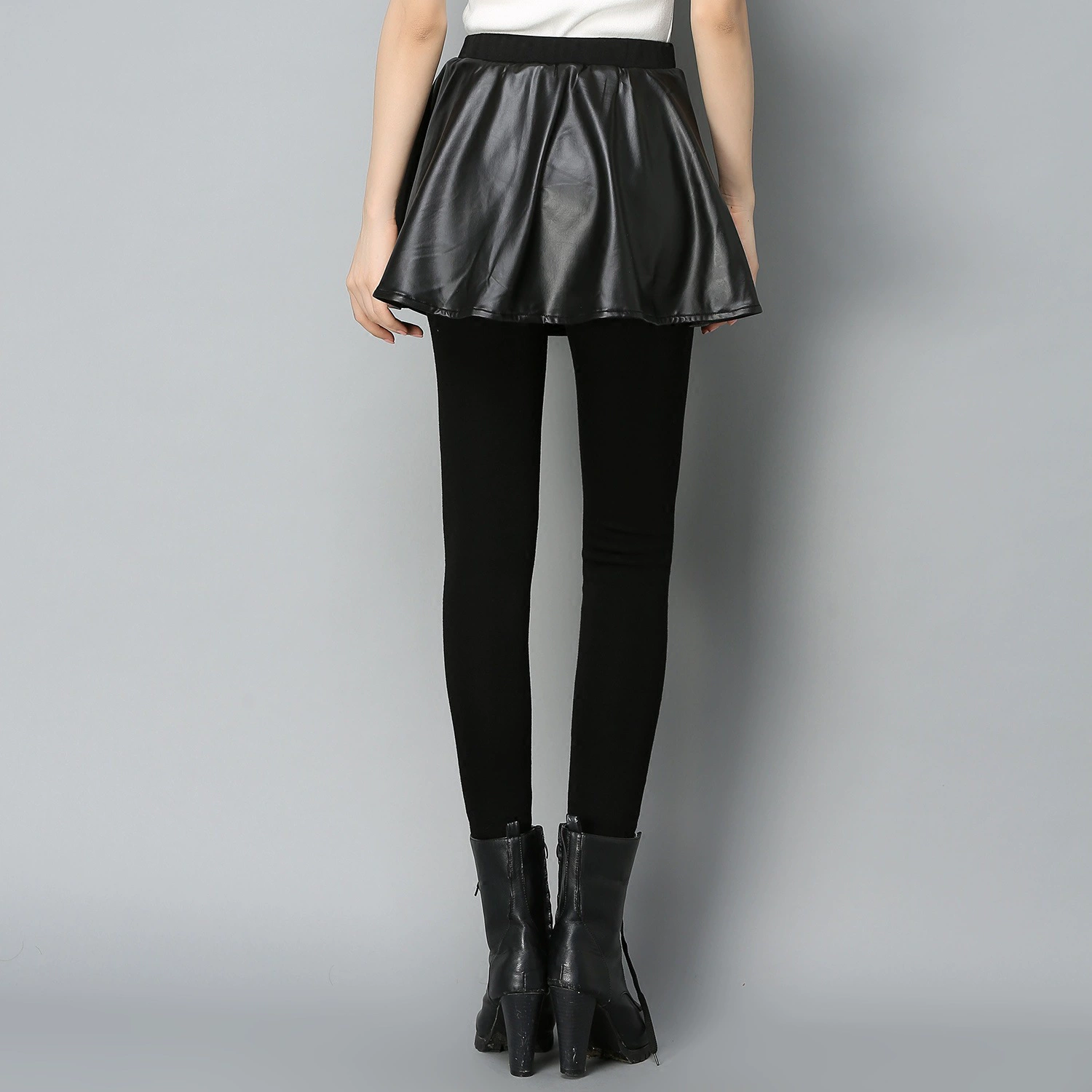 2022 зима новые тонкие модные леггинсы на флисовой подкладке, Женская юбка, брюки, утолщенная кожаная юбка, повседневные женские брюки 2894