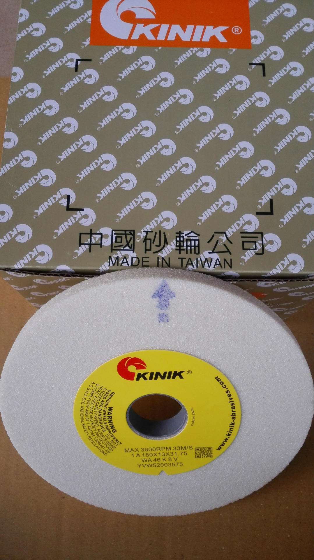 批发白刚玉白色中国砂轮KINIK金力砂轮WA46K180*13*31.75规格齐全