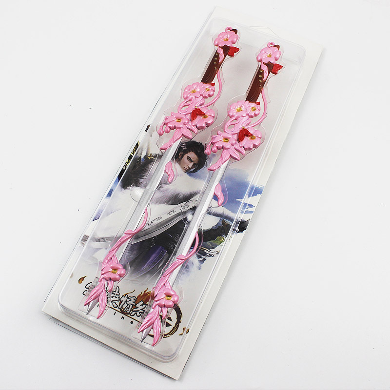 合金武器_剑侠3 三 七秀醉双剑套装 22厘米合金