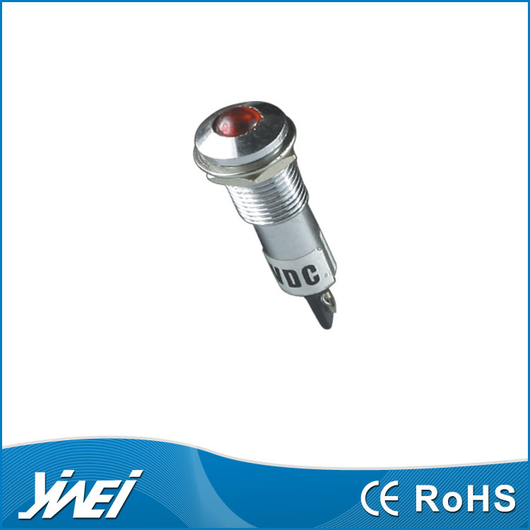 金属红绿黄蓝色220v指示灯LED 12v 24v 110v氖泡信号灯 YW5-406