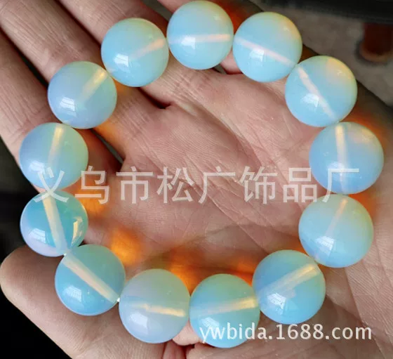 Agate organic cream white elastic bead bracelet