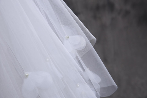 2020 new bridal wedding dress wedding veil Korean style super fairy long tail petal flower veil manufacturer supply