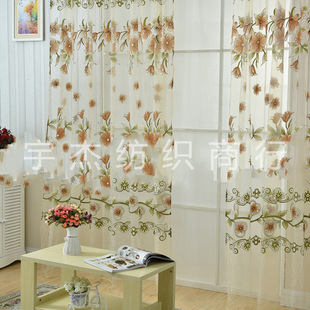 Manufacturers supply large peach blossom offset printing curtain window screen finished gauze cross-border AliExpress ebay Amazon hot sale