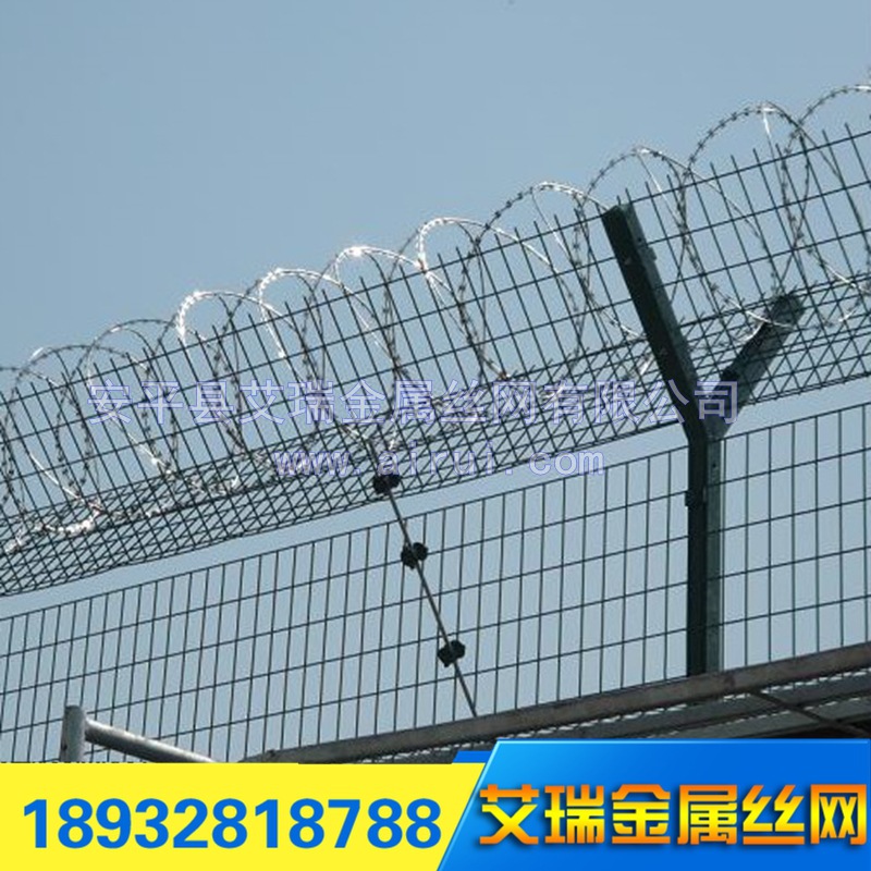 机场护栏网 机场安全防护网 不锈钢刀片刺绳护栏网