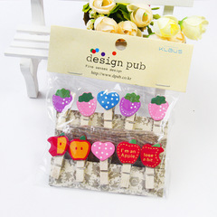 Photo album, photo holder, small wooden clip, wooden clip, cartoon clip