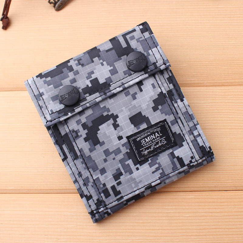 Jamie Road Men's Short Wallet Youth Student Day Korean Style Casual Canvas Wallet Vertical Ultra-thin Simple Ticket Holder