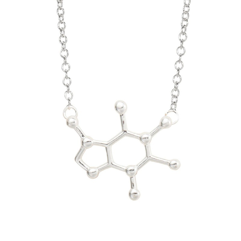 New Fashion Chemical Molecular Pendant Necklace Pentagram Molecular Necklace Wholesale display picture 21