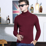 Зимний цветной приталенный свитер, утепленный лонгслив, увеличенная толщина, высокий воротник