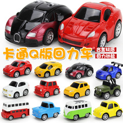Q-version 1:64 cartoon return alloy car toy for boys, toy car model with multiple styles, roadside supply source
