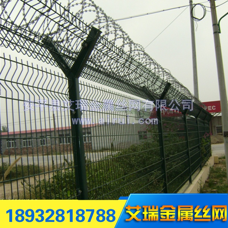 机场护栏网 机场安全防护网 不锈钢刀片刺绳护栏网