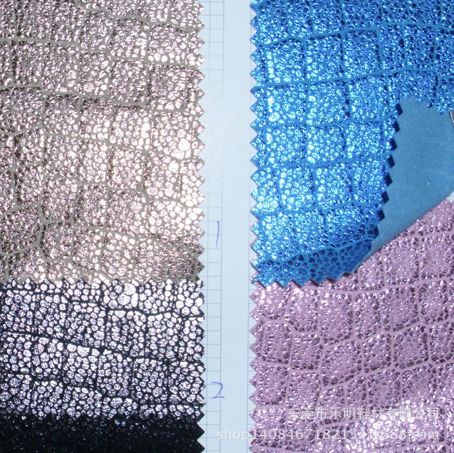 GB6022毛底烫金鳄鱼纹仿皮绒麂皮绒 鞋材箱包手袋面料