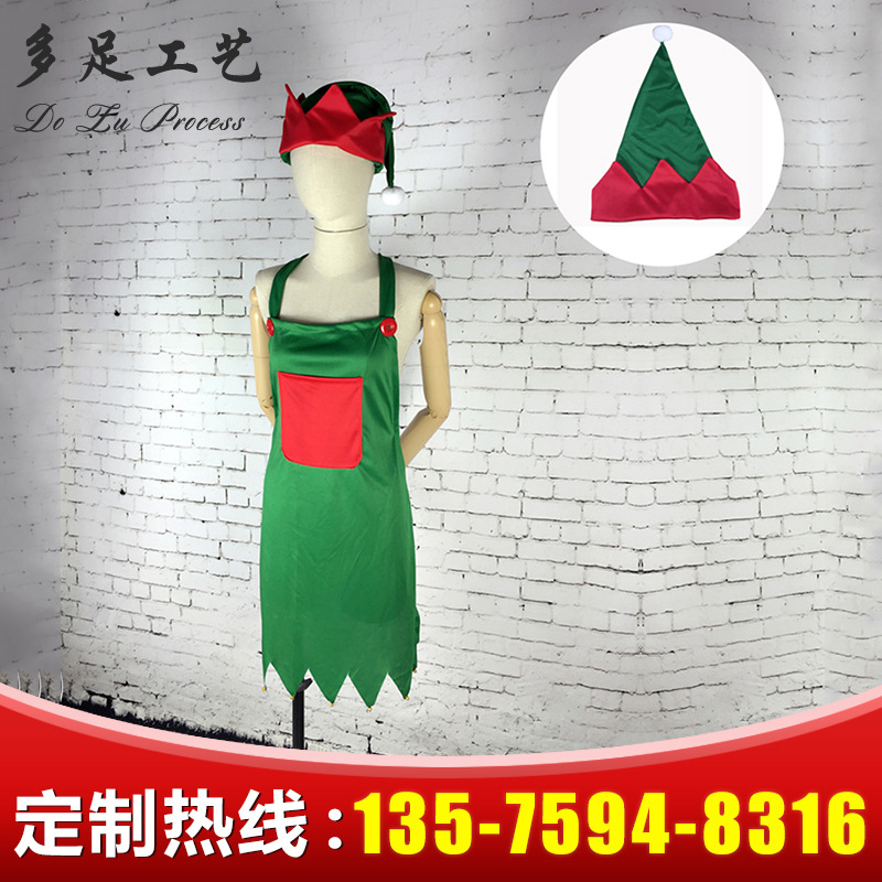 Red apron Christmas elf apron Christmas...