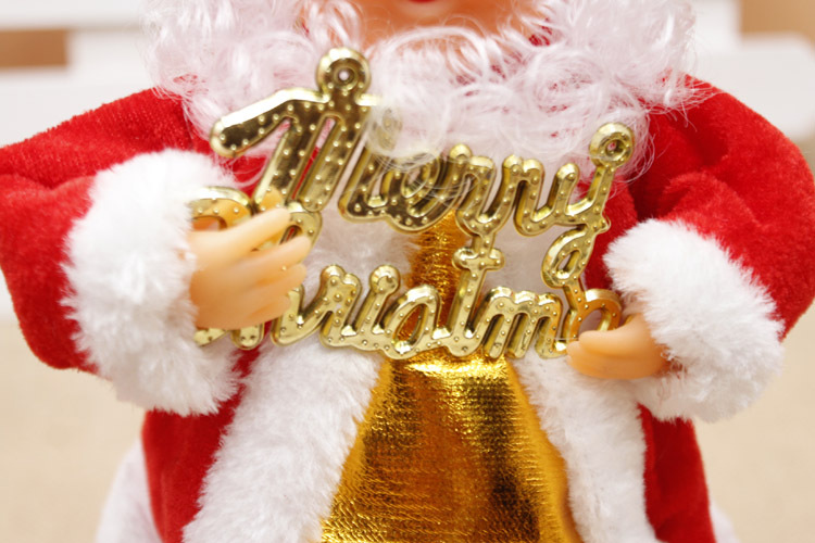 Home & Garden Christmas decorations electric Santa Claus 30CM high five mixed electric dolls children's gifts_voghion.com