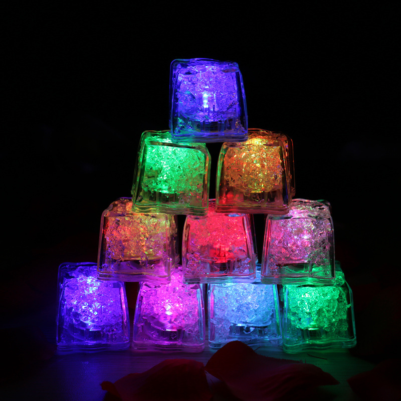 Lumineux Glace/coloré Tactile Petit Induction Lampe De Nuit/led Ice Cubes D'eau Rougeoyant Nuit Lumières Flash display picture 4