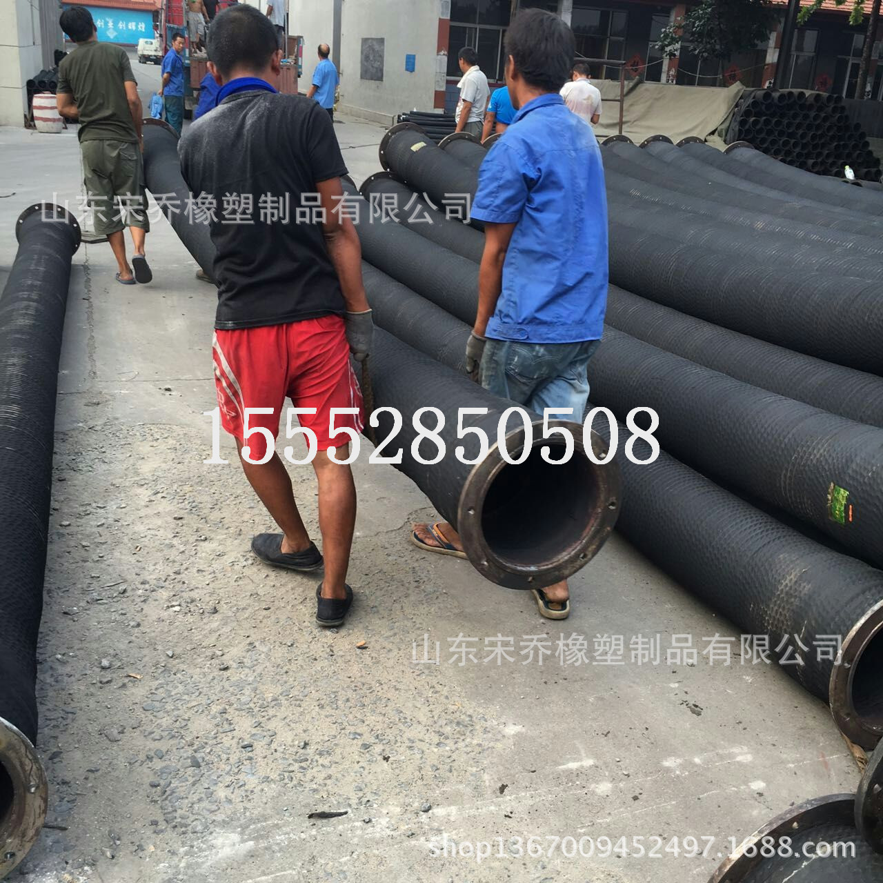 DN150,200,250,300,350法兰胶管 水泵配套胶管钢丝缠绕黑色橡胶管