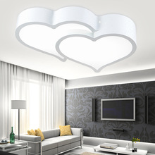 双心LED灯 心型灯 现代简约LED灯LED遥控无极吸顶灯 卧室客厅房灯