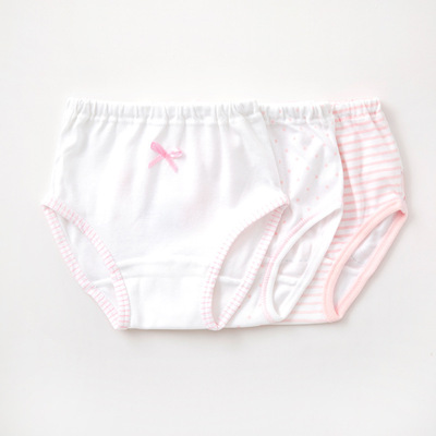 girl pure cotton Underwear Gift box packaging Female baby triangle Underwear 90-120 Code Purple Pink