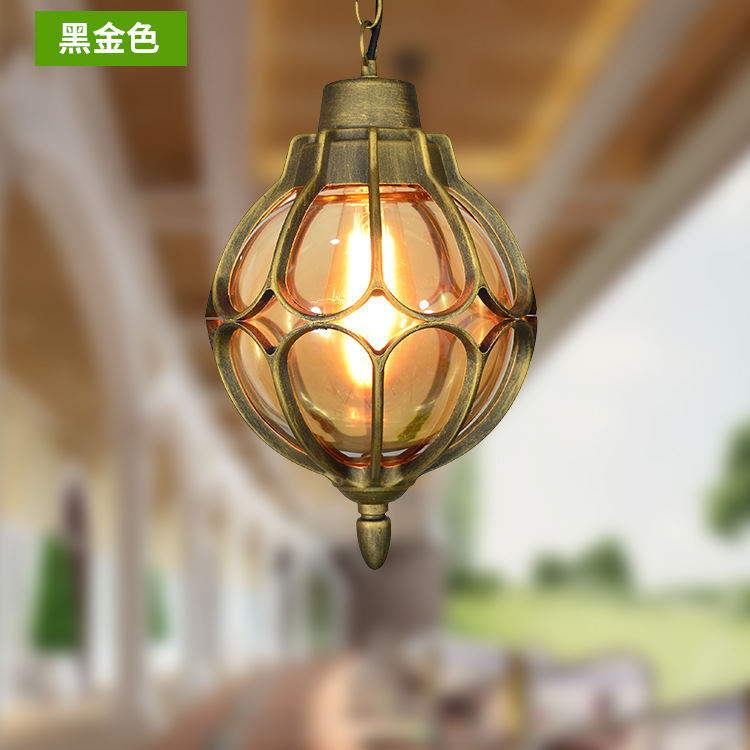 Люстра ретро малая черно-золотая LED