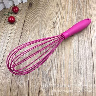 Manufactor supply Stainless steel Whisk Silicone Whisk Transparent handle Whisk Rubber Baking tool