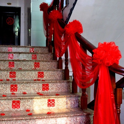 装饰用品_包邮楼梯扶手纱球 婚房纱幔拉花 结