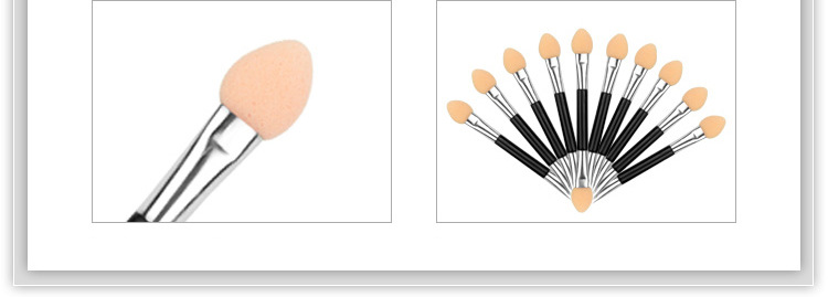 Ombre À Paupières Brosse Bâton Double-tête Éponge Maquillage Outils 10 Pcs display picture 1