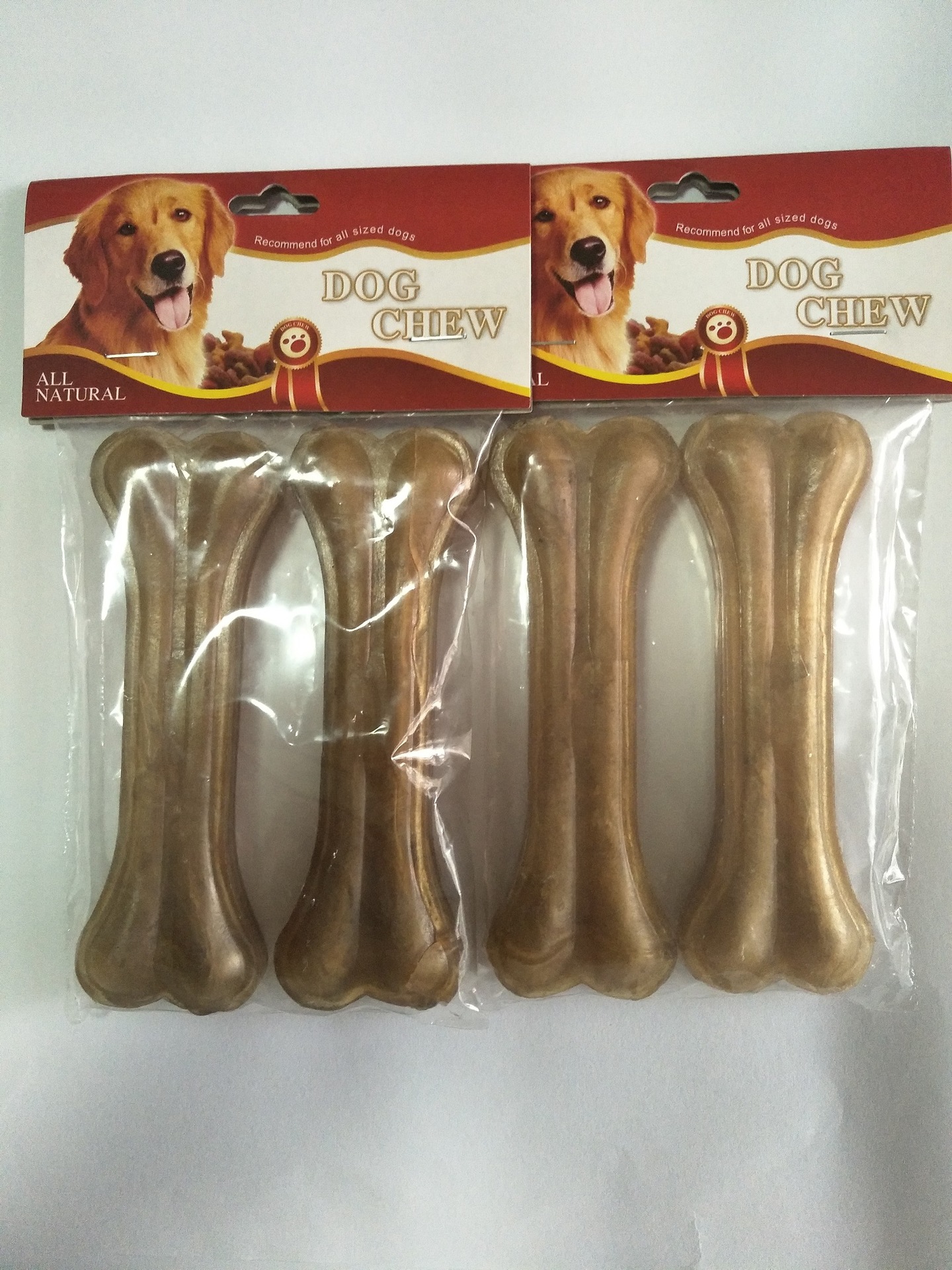 廠家直供 寵物咬膠 5英寸12厘米純牛皮壓骨2支裝 寵物食品供應