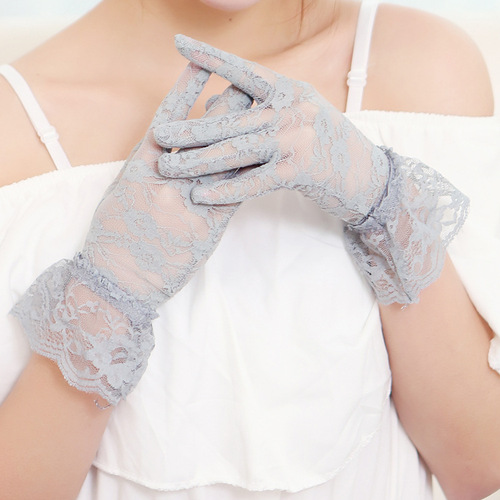 Summer black lace short cycling and driving sun protection gloves bridal wedding wedding gloves wholesale