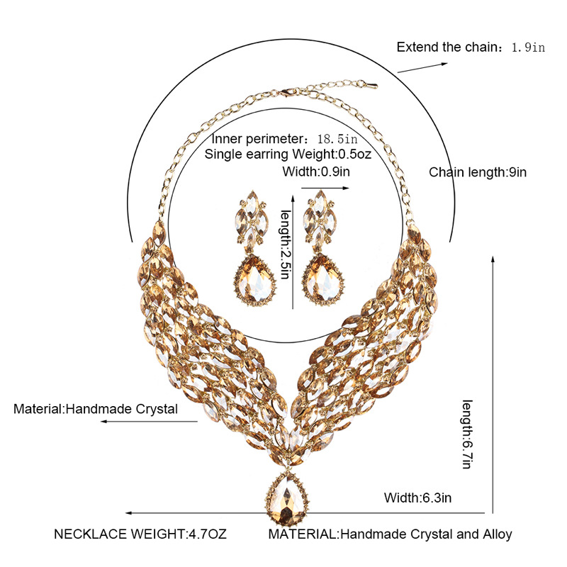 Luxury African Crystal Necklace and Earring Set - Image 1