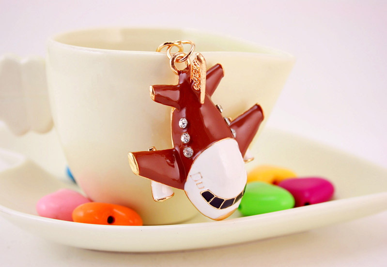 36g Weight Alloy, Metal Material Constellation Pattern Unisex Gender Coffee, Red, Blue, Black Color Korean Creative Cute Civil Aviation Small Aircraft Model Metal Keychain Wholesale 11