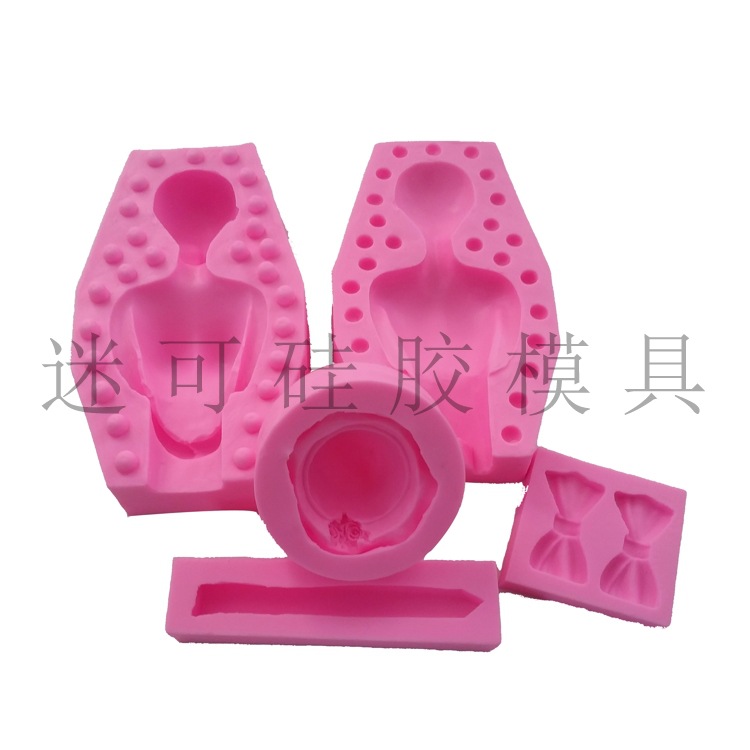 Muñeca fondant silicona molde pastel molde jabón molde hornear herramientas fábrica directa al por mayor