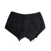 No elastic curling hot pants low-waist denim shorts