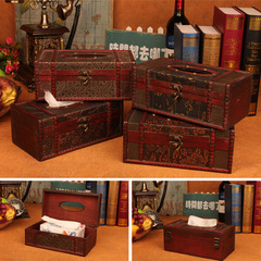 New Retro Tissue Box Napkin Storage Box Desk Tissue Holder Home Cafe Common Face Paper Box Batch
