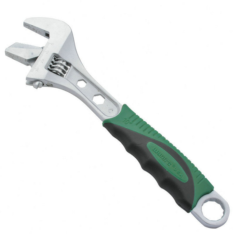 威力狮多功能大开口塑柄活动扳手水管钳WNS200G强力大扭力头活络