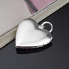 Silver necklace, accessory, pendant, photo frame heart shaped, European style