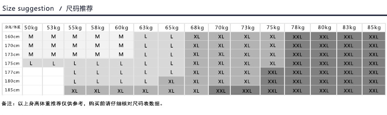 尺码表