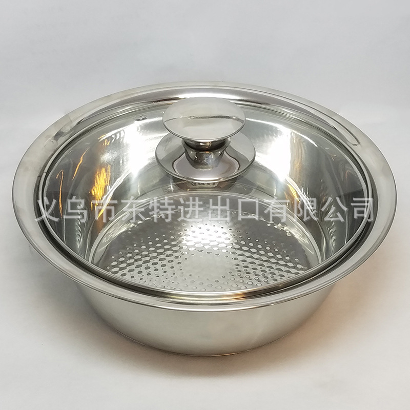 Factory direct sales of stainless steel multi-purpose double-base soup pot, household soup pot, noodle soup pot, gift pot detail image 3