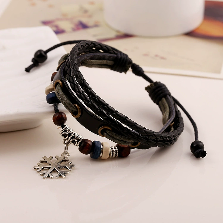 Плетёный браслет из кожи ретро, европейский стиль, Aliexpress, натуральная кожа